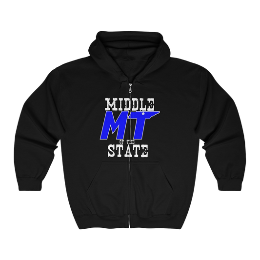 Middle State Full Zip Hooded Sweatshirt