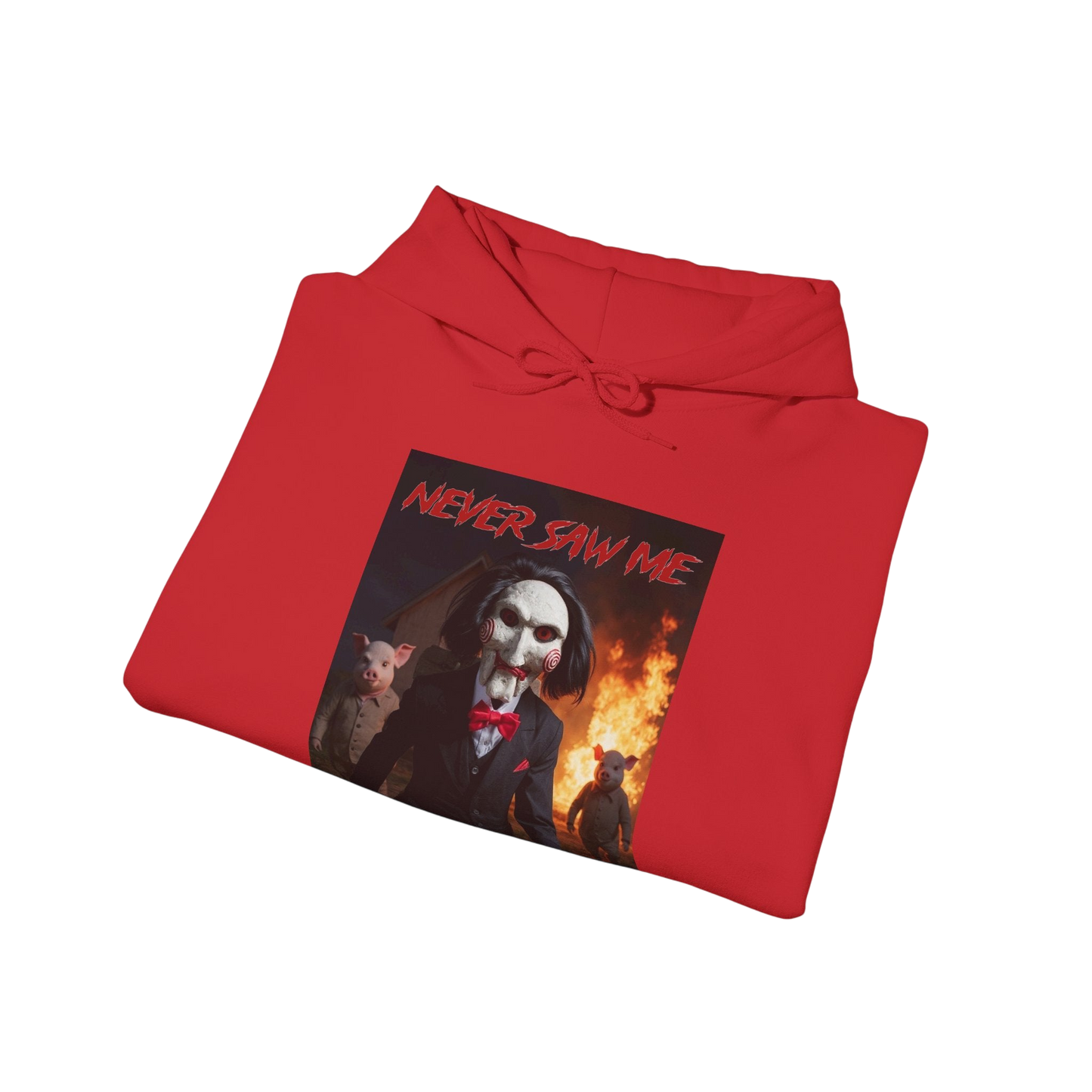 Never Saw Me Hooded Sweatshirt with Horror Design - Unisex Apparel