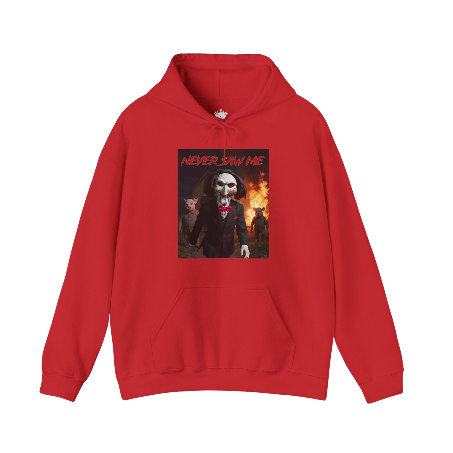 Never Saw Me Hooded Sweatshirt with Horror Design - Unisex Apparel
