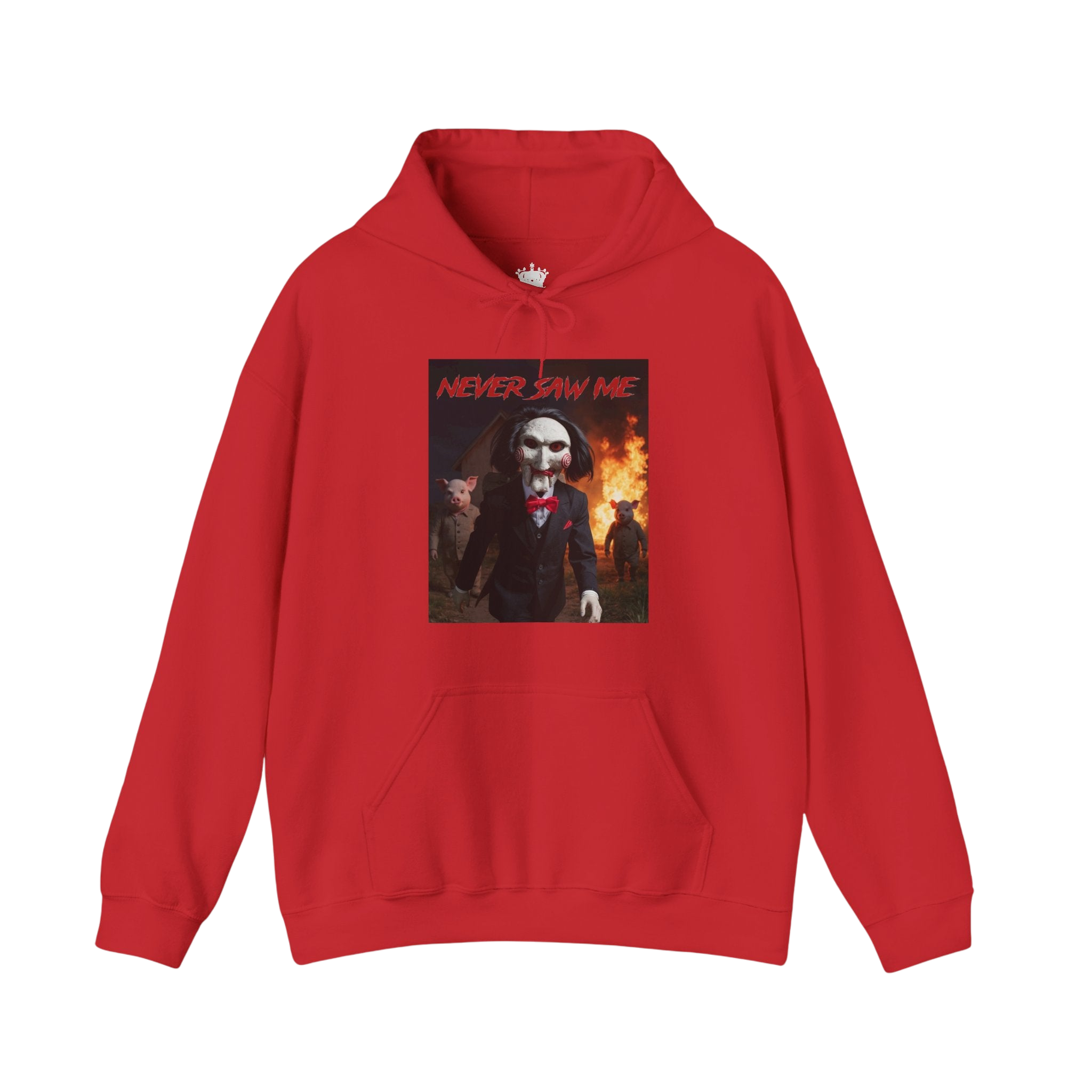 Never Saw Me Hooded Sweatshirt with Horror Design - Unisex Apparel